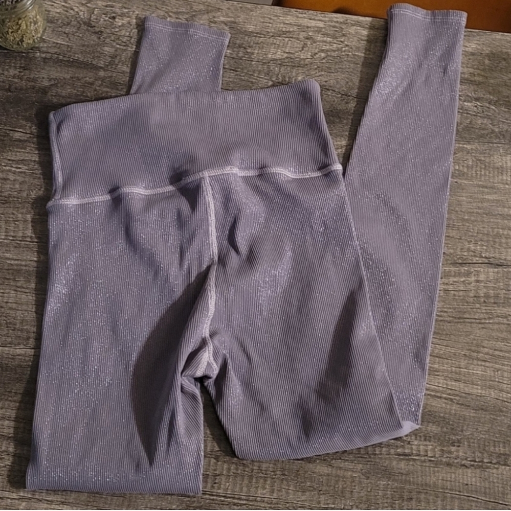 (2pcs)ONA by Yoon Chung Colorblock Ivory/Tan and Grey Shimmer Leggings - Picture 7 of 14